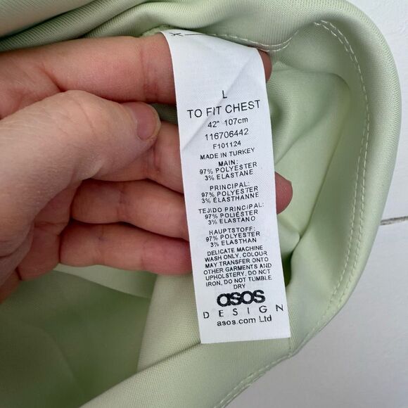 ASOS Design Women’s Large Green Blouse Top Tee - Picture 3 of 5